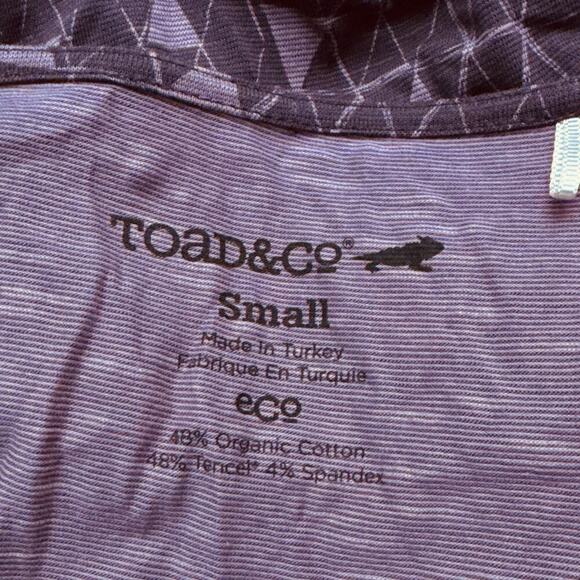 Toad&Co Dress Womens Small Cue Wrap Long Sleeve Purple Geometric V Neck - Picture 2 of 9